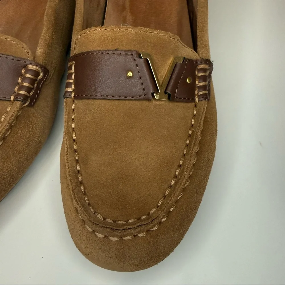Vionic Hilo‎ Suede Driving Loafer Slip On Moccasin Tan/Camel & Brown Women's 7